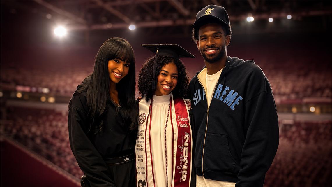Shedeur Sanders supports Shelomi Sanders as she graduates with HBCU degree 