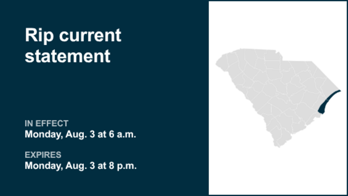 UPDATE: The rip current statement for Coastal Georgetown is predicted to expire at 8 p.m. 