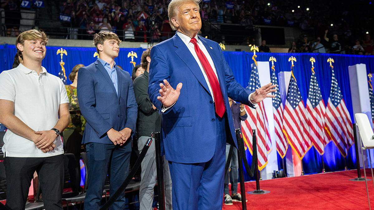 Former President Donald Trump makes a campaign appearance on Aug. 29 in La Crosse, Wis. Initial estimates from tax and budget specialists found that even if Congress were to eliminate every dollar of nondefense discretionary spending, it still wouldn’t offset the estimated expense of the wide-ranging tax cuts that Trump has floated in recent weeks.