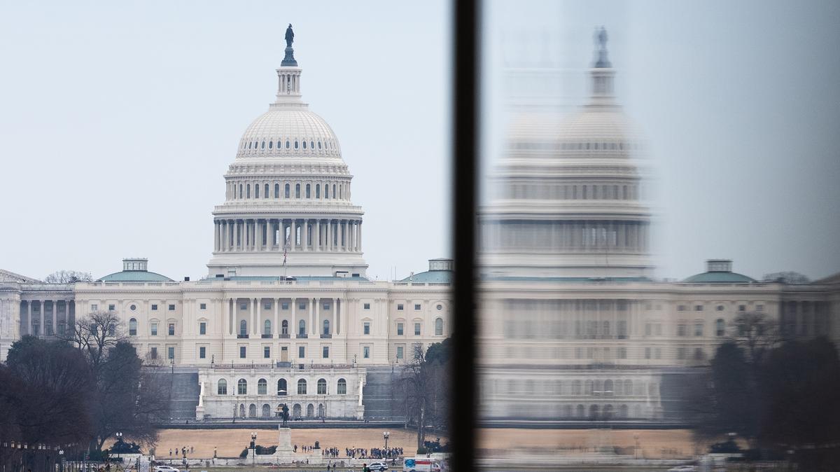 The U.S. Capitol Building viewed from the National Mall on March 8, 2026, in Washington, D.C.