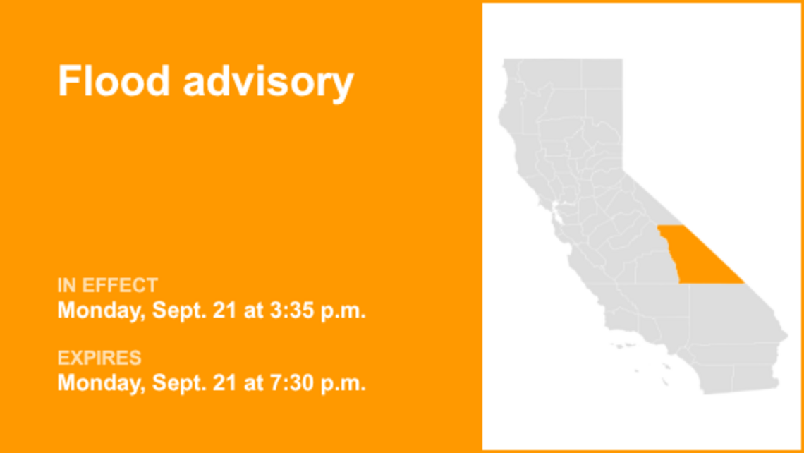 UPDATE: The flood advisory for Inyo County is likely to expire at 7:30 p.m. 