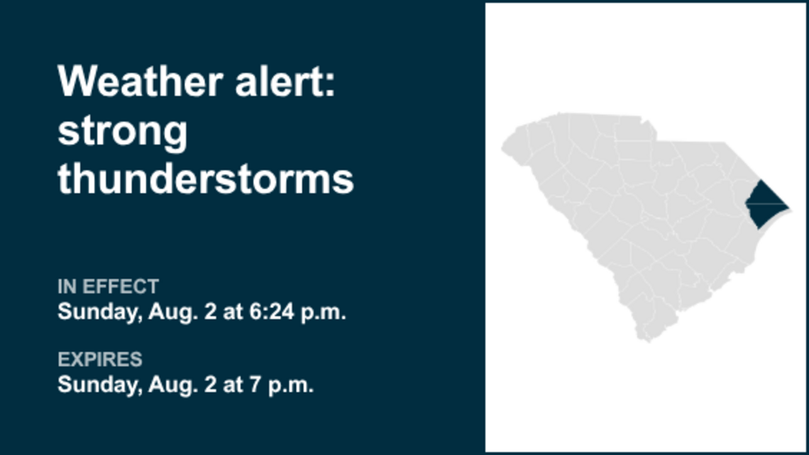 Weather alert affecting Conway and Myrtle Beach area Sunday evening, says the NWS 