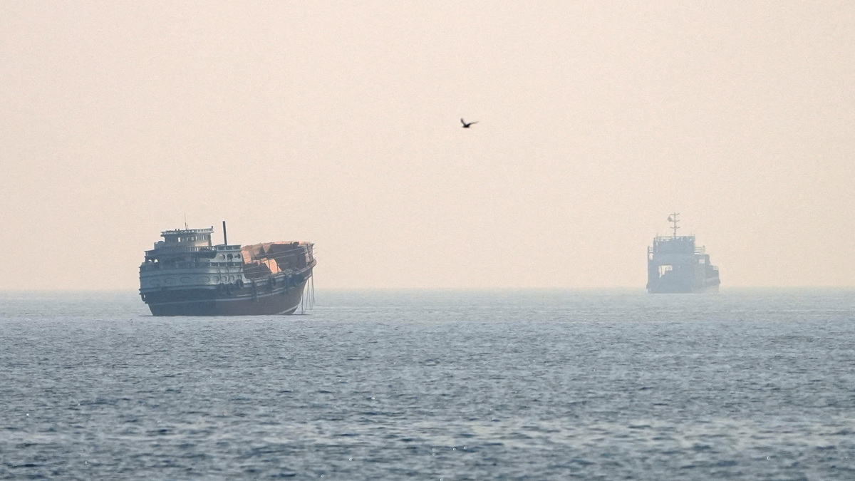 Vessels in the Strait of Hormuz, as seen from Musandam, Oman, on Wednesday. With renewed fighting between the U.S. and Iran, President Donald Trump’s choices to extricate himself from the unpopular war are limited and mostly bad, analysts say. 