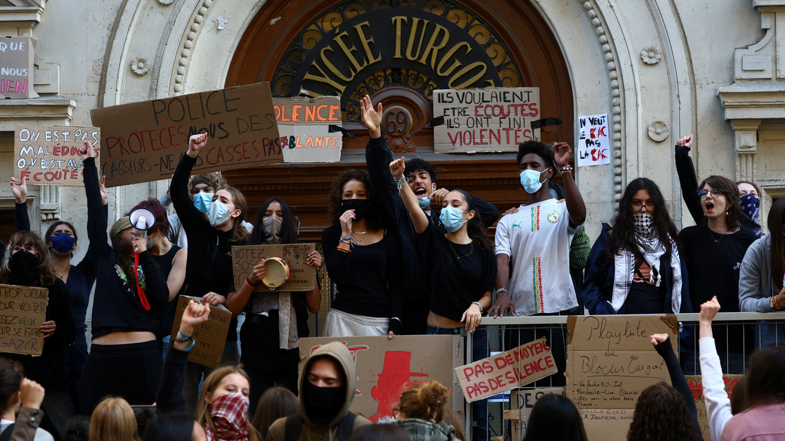 Teenager's hand blown off as French school protests enter third week