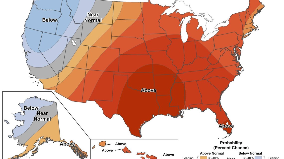 NOAA Map Shows States Bracing for 110-Degree Heat as September Begins