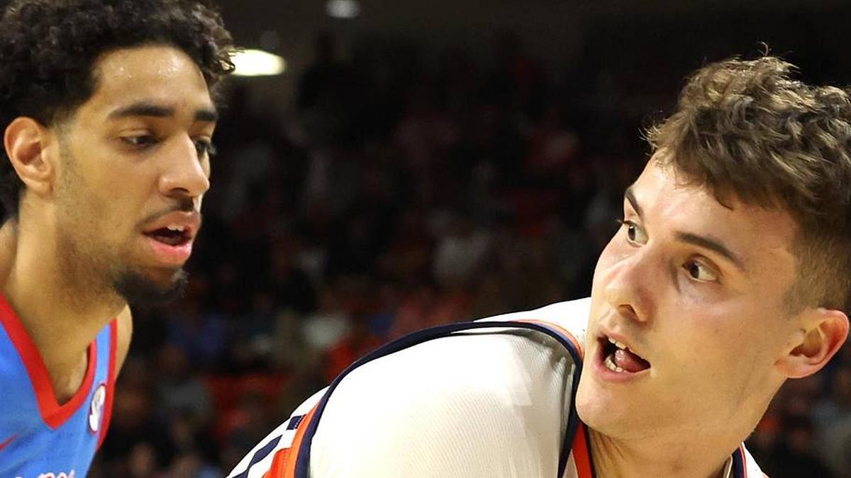  Feb 28, 2026; Auburn, Alabama, USA; Auburn Tigers forward Filip Jovic (38) controls a rebound during the second half against the Mississippi Rebels at Neville Arena. Mandatory Credit: John Reed-Imagn Images | John Reed-Imagn Images 