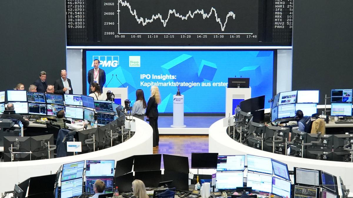 The German share price index DAX graph is pictured at the stock exchange in Frankfurt, Germany, April 29, 2026. REUTERS/Staff
