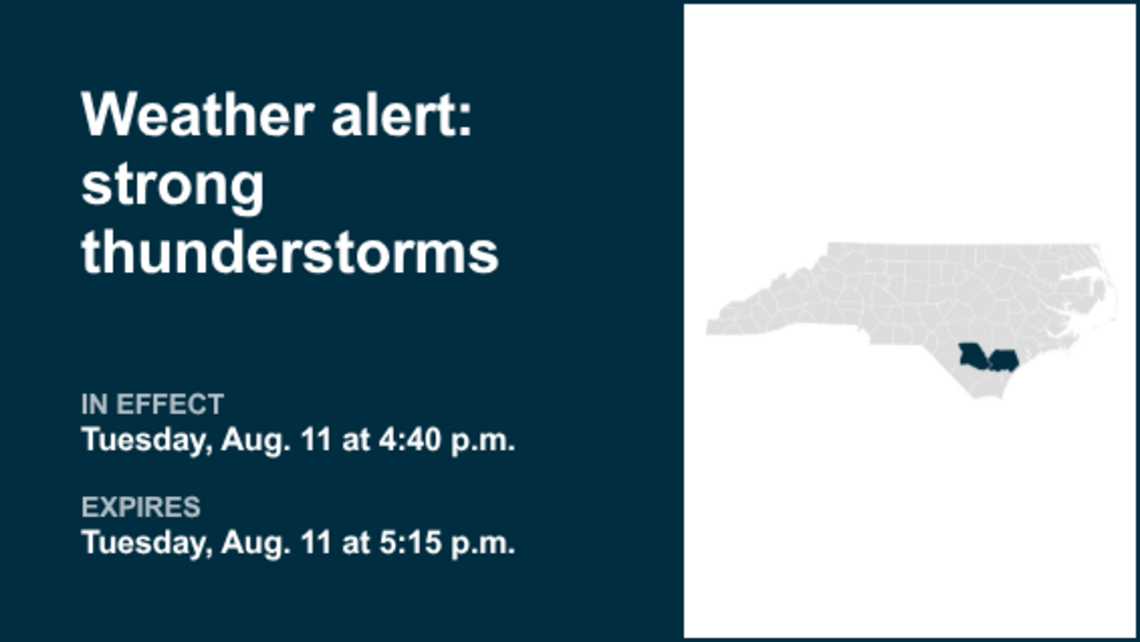 UPDATE: Thunderstorms with marble-sized hail in Inland Brunswick and Columbus County Tuesday 