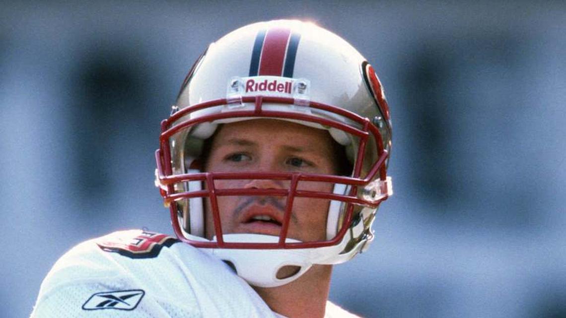 Aug 28, 2002; San Francisco, CA, USA; San Francisco 49ers quarterback Cade McNown during the game against the San Diego Chargers at San Francisco Stadium at Candlestick Point. The 49ers defeated the Chargers 27-3. Mandatory Credit: Kirby Lee-Imagn Images | Kirby Lee-Imagn Images 