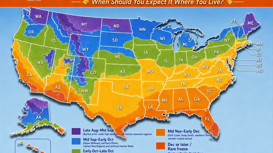 When could Ohio see its first snow? Farmers' Almanac releases map