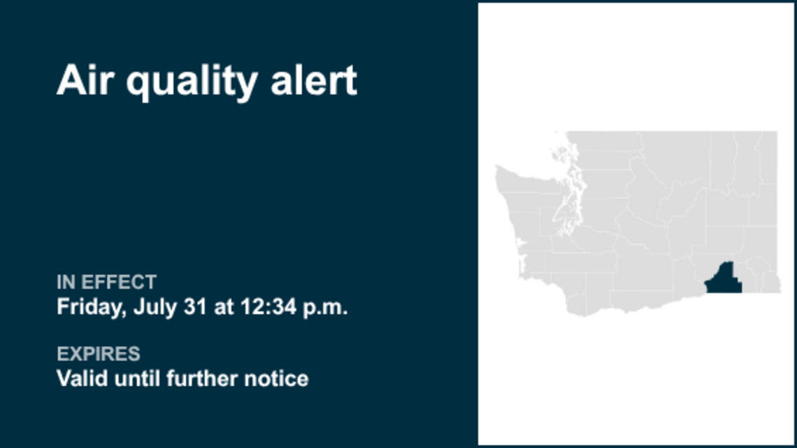 Air quality alert affecting Walla Walla County until further notice 