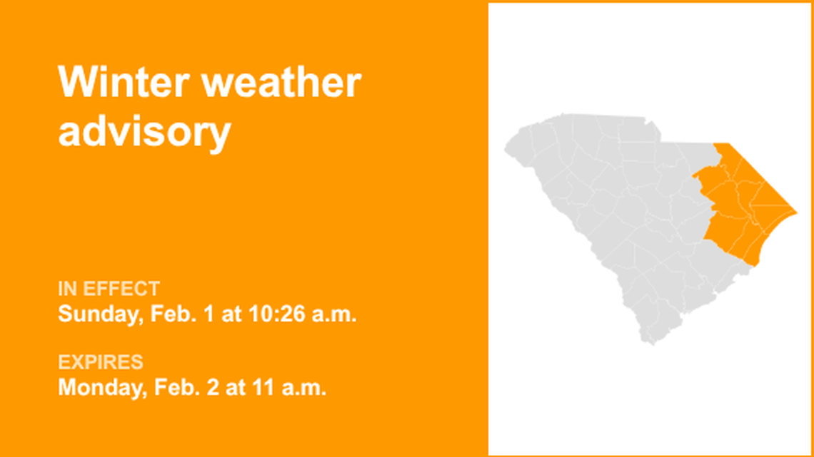 UPDATE: Winter weather advisory previously issued for Pee Dee will expire at 11 a.m. 