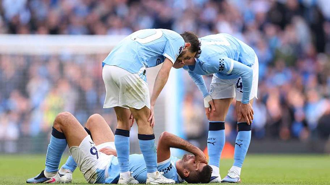  Rodri was forced off late on against Arsenal. | Catherine Ivill/AMA/Getty Images 