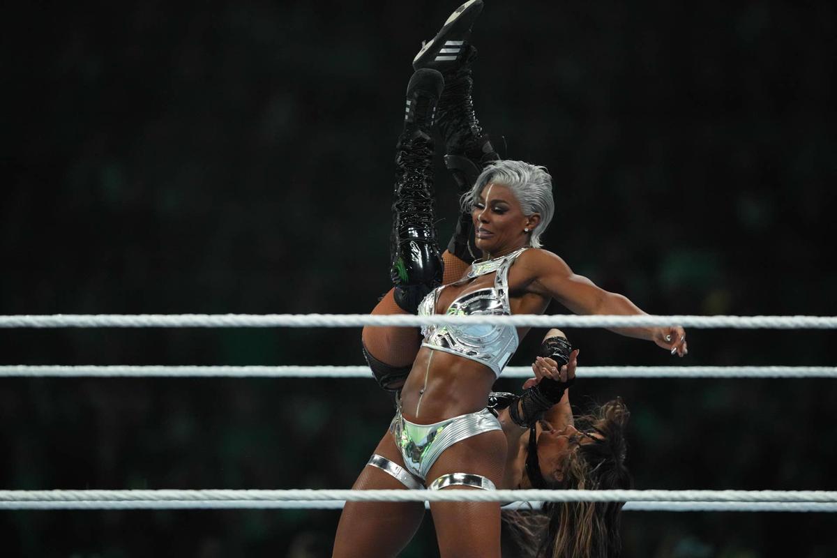  Apr 6, 2024; Philadelphia, PA, USA; Jade Cargill & Bianca Belair & Naomi vs. Damage CTRL during Wrestlemania XL Saturday at Lincoln Financial Field. Mandatory Credit: Joe Camporeale-USA TODAY Sports 