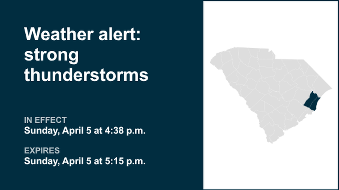 Weather alert for strong thunderstorms in Inland Georgetown and Coastal Georgetown 