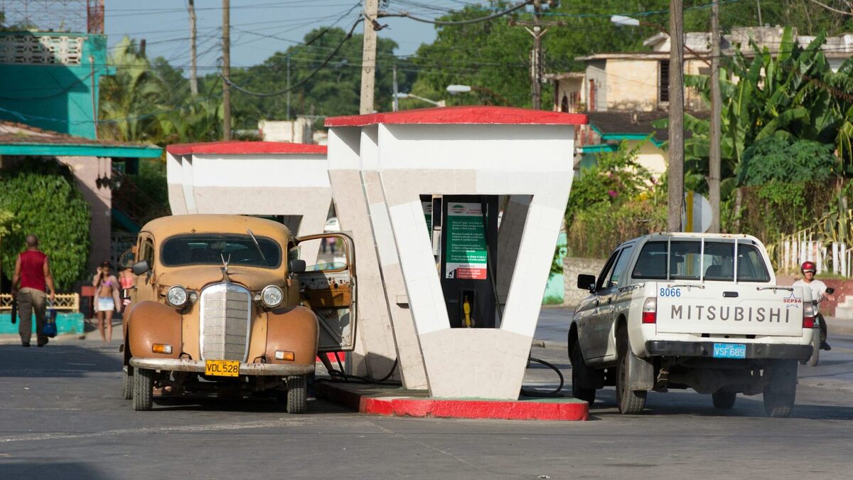 Many of Cuba's gas stations, like this one seen in 2014, originally belonged to the company that is now Exxon Mobil. 