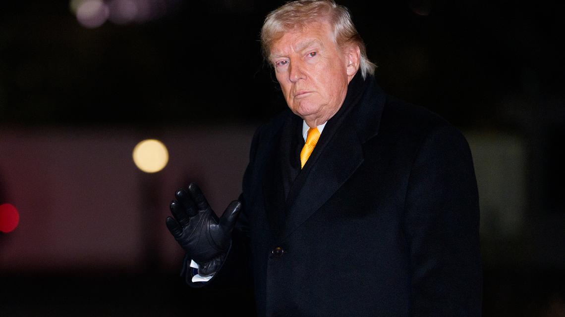 US President Donald Trump walks on the South Lawn of the White House after arriving on Marine One on Feb. 9, 2026, in Washington, D.C. (Aaron Schwartz/Getty Images/TNS)