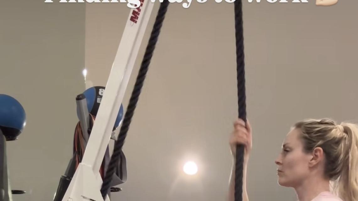 Lindsey Vonn Shows Off Bandaged Leg During Workout After Olympics Crash 