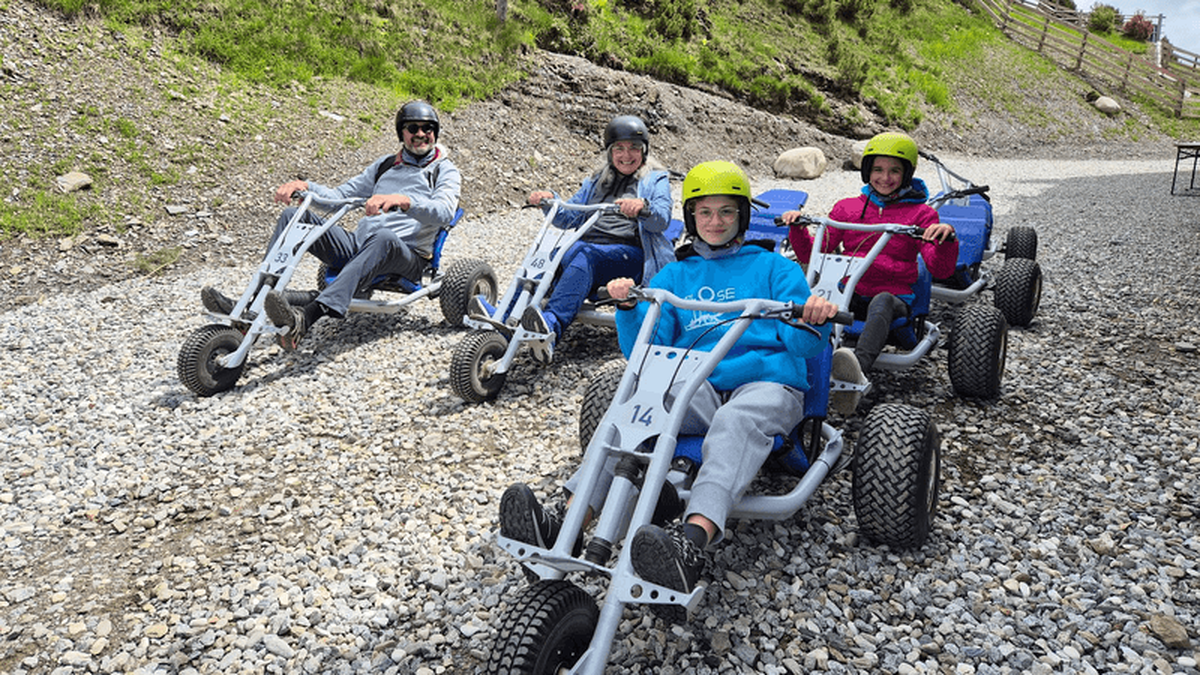 Ready for takeoff: the mountain go-carts at Plose Mountain. Photo credit: Elizabeth Heath 
