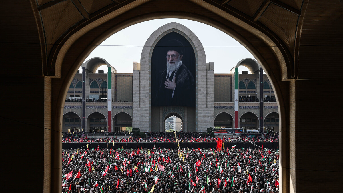 Iran Holds Dayslong Funeral For Late Ayatollah Ali Khamenei. People wave flags as funeral ceremonies are held for Iran's late Ayatollah Ali Khamenei on July 04, 2026 in Tehran, Iran. 