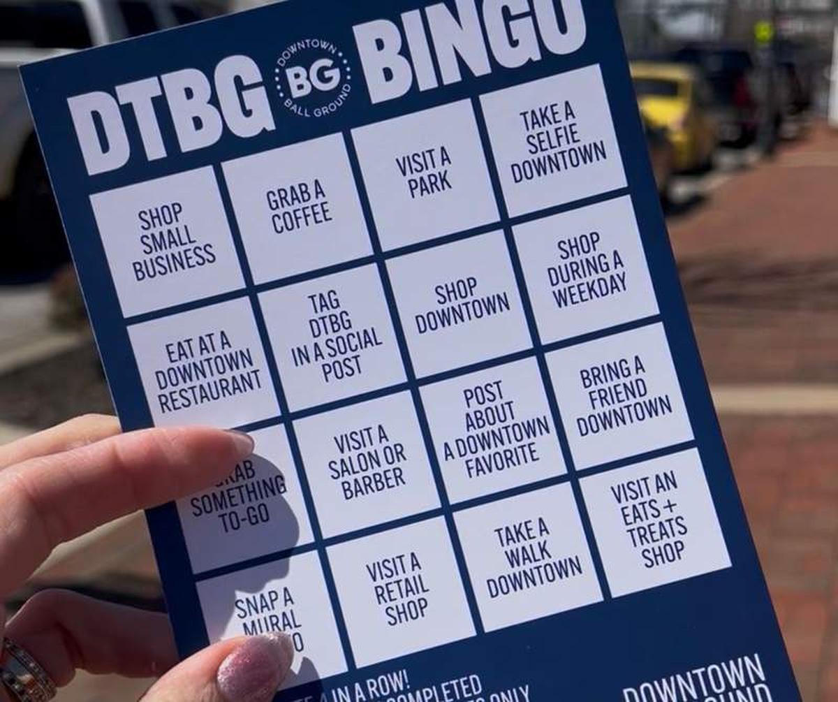  Keep an eye out for downtown Ball Ground bingo cards at local businesses. Photo credit: Kimberly Stroh 