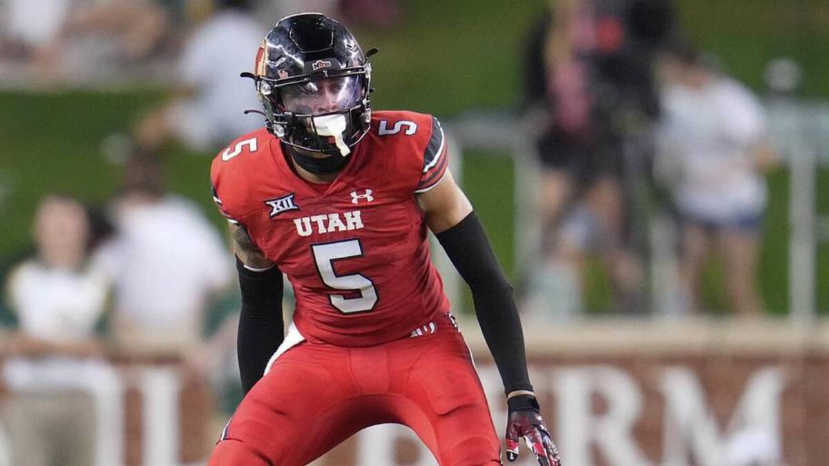  Nov 15, 2025; Waco, Texas, USA; Utah Utes safety Tao Johnson (5) in action during the second half against the Baylor Bears at McLane Stadium. Mandatory Credit: Chris Jones-Imagn Images | Chris Jones-Imagn Images 