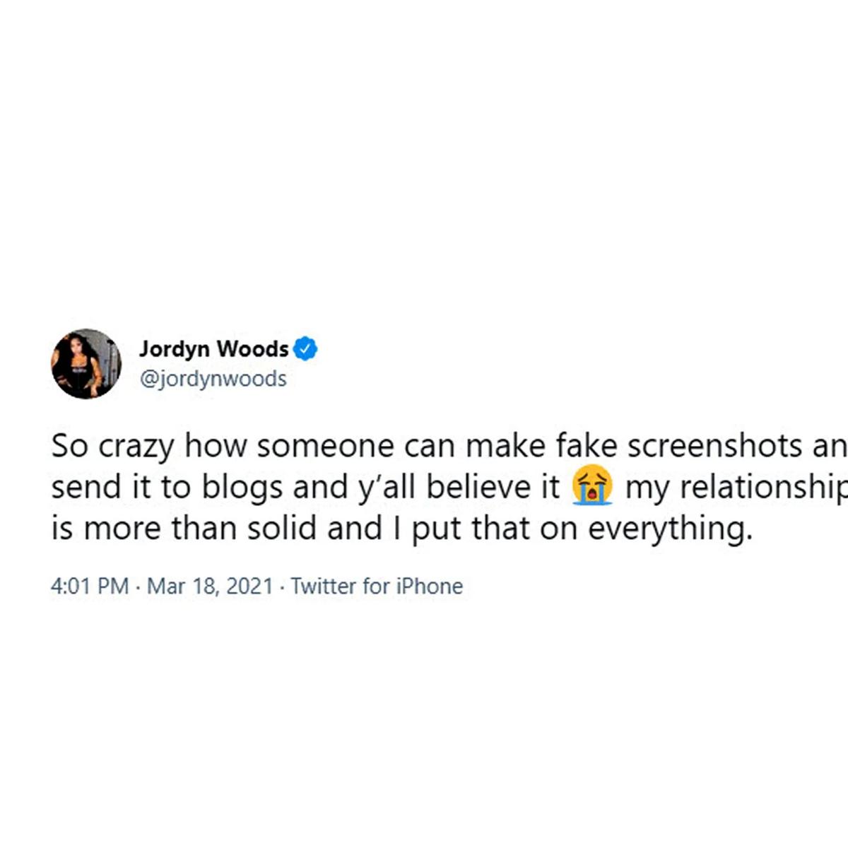  Courtesy of Jordyn Woods/Twitter 