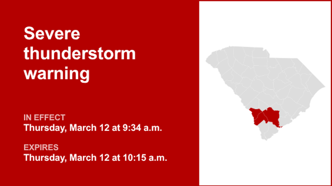 UPDATE: Thunderstorms with damaging winds in Lowcountry Thursday, says the NWS 