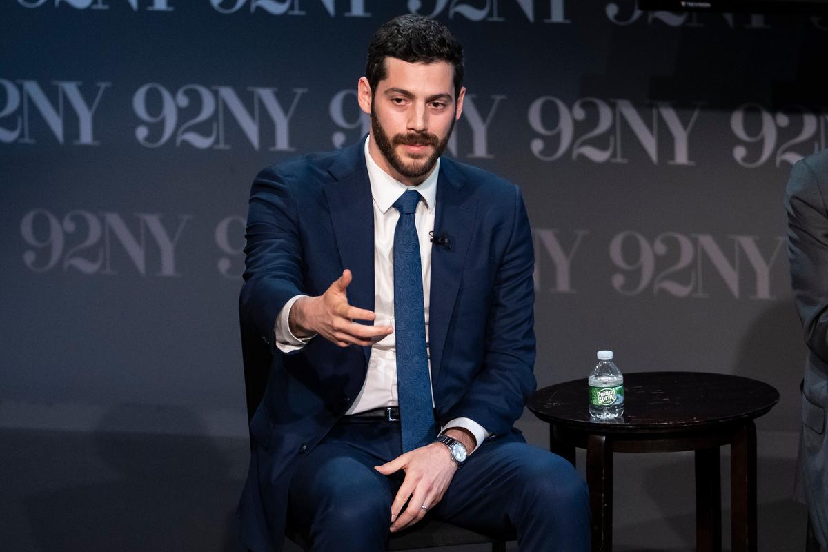  Alex Bores, Democratic candidate in New York’s 12th Congressional District, speaks during “NY-12 for Congress: Candidate Forum” at 92NY on April 15 in New York City. (AP Photo/Yuki Iwamura) 
