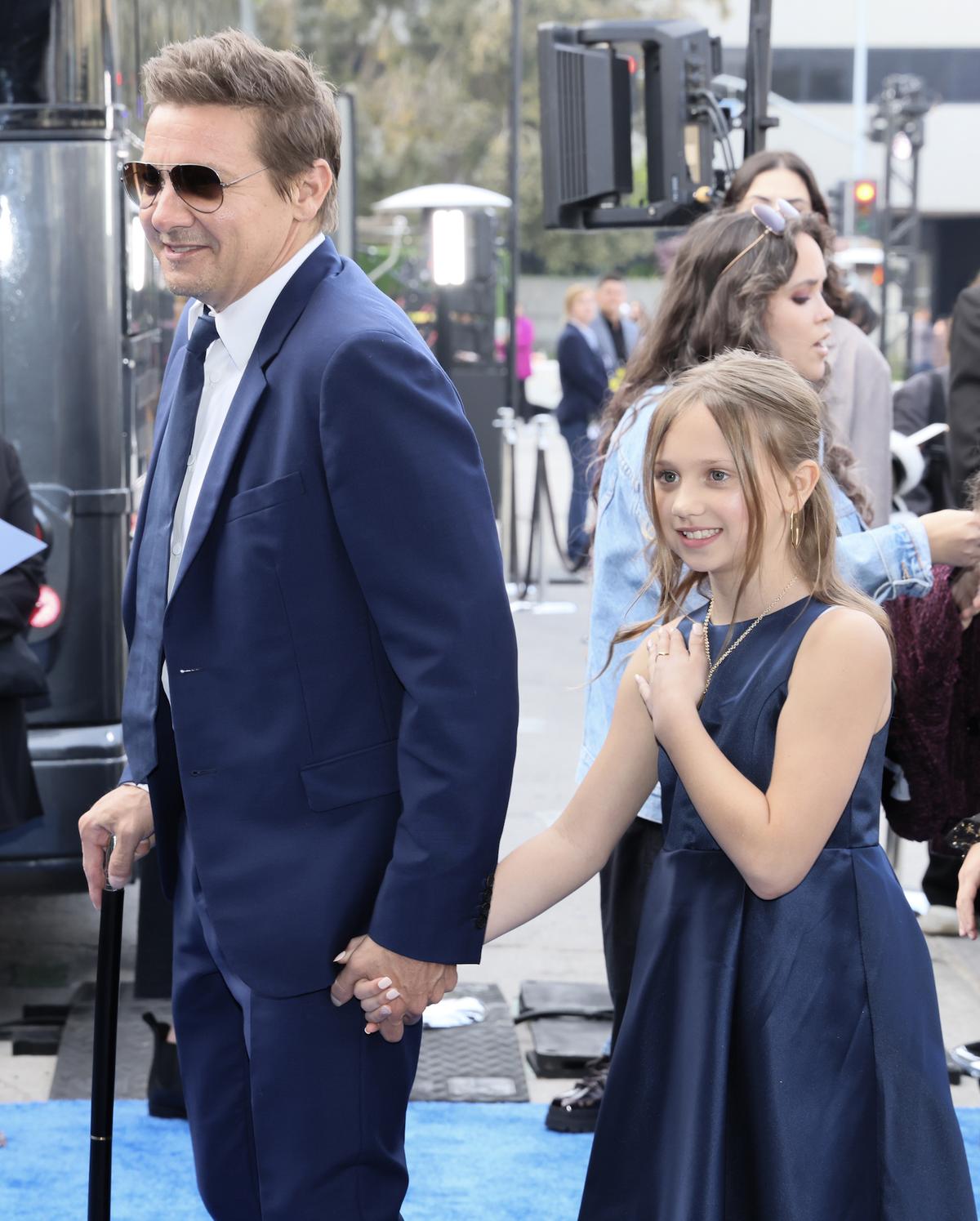 Jeremy Renner and daughter Ava in April 2023.