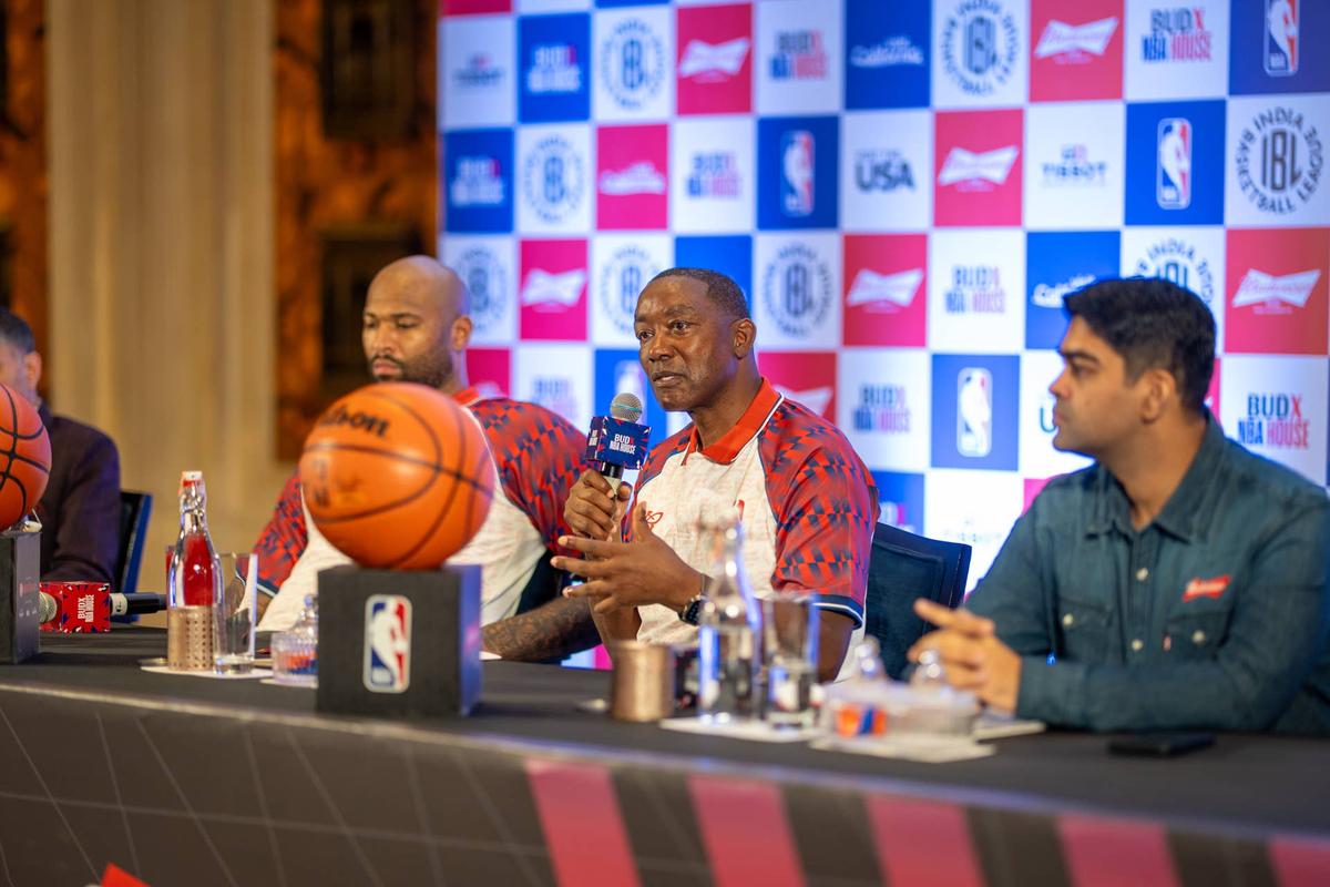  NBA Legend Isiah Thomas at BUDX NBA House Press Conference Credit: NBA India