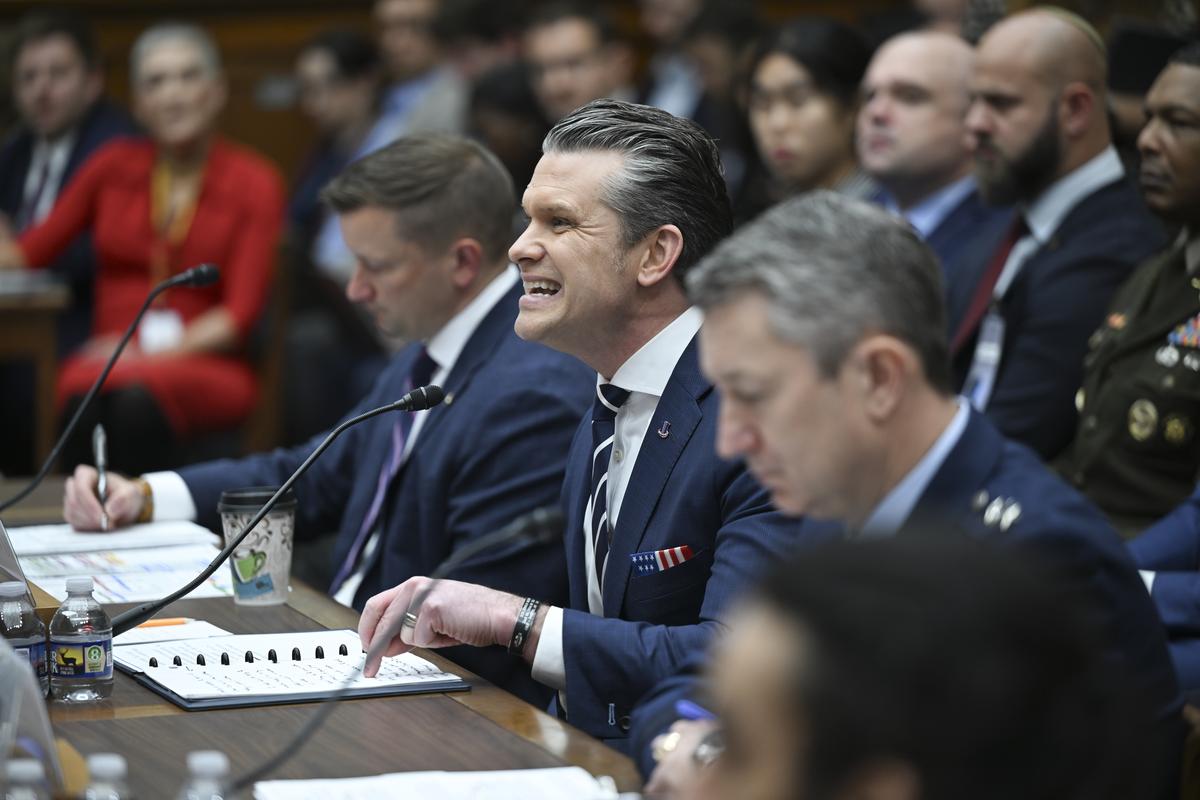 Defense Secretary Pete Hegseth testifies during a House Armed Services Committee hearing on the Department of Defense's budget request on Capitol Hill in Washington, on Wednesday, April 29, 2026. (Kenny Holston/The New York Times)