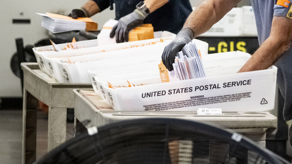 Workers process ballots at the Orange County Registrar of Voters in Santa Ana in November 2025. (Photo by Paul Bersebach, Orange County Register/SCNG)
