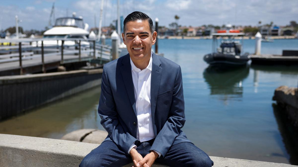 Robert Garcia, a U.S. Democratic representative for California's 42nd congressional district, poses in Manhattan Beach, California, U.S. May 27, 2026.  REUTERS/Caroline Brehman