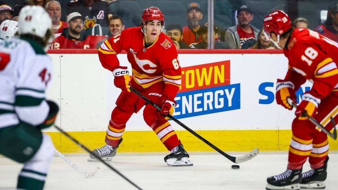 Aydar Suniev shines again, Flames beat Wild 