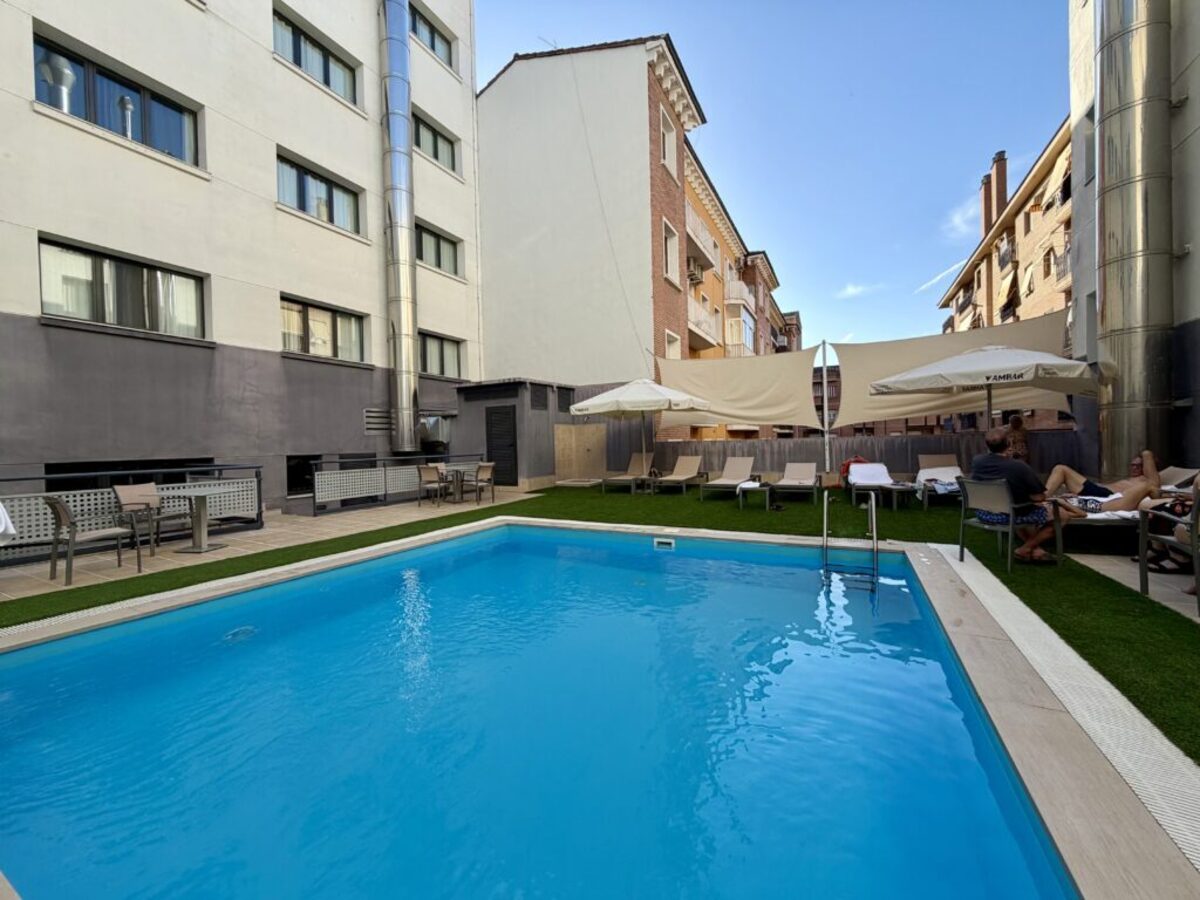  Sadly, the outdoor pool at the Hotel Pedro I de Aragón closed before I could take a dip. Photo credit: Cathy Bennett Kopf 