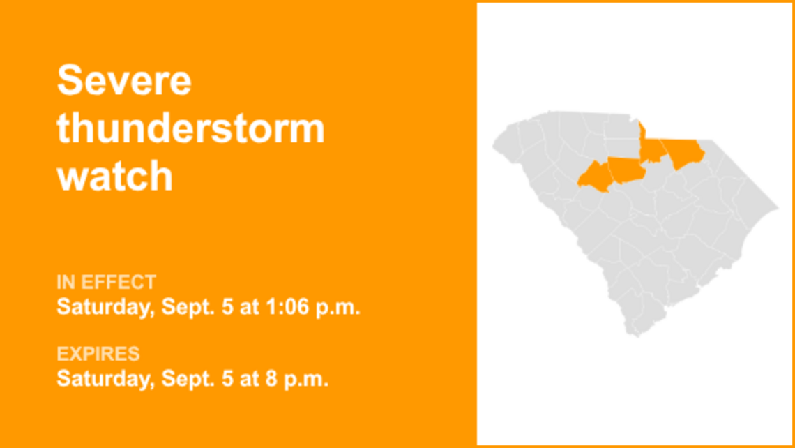 UPDATE: Midlands under a severe thunderstorm watch until Saturday evening 