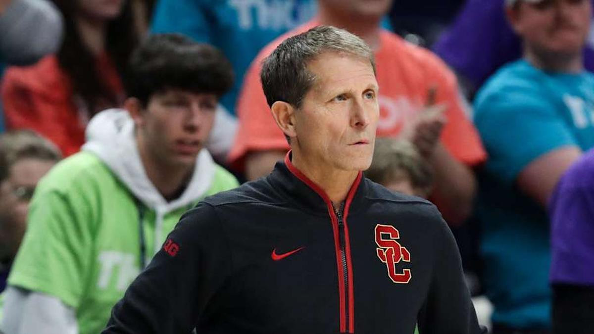  Feb 8, 2026; University Park, Pennsylvania, USA; Southern California Trojans head coach Eric Musselman looks on from the bench during the second half against the Penn State Nittany Lions at Bryce Jordan Center. Mandatory Credit: Matthew O'Haren-Imagn Images | Matthew O'Haren-Imagn Images 
