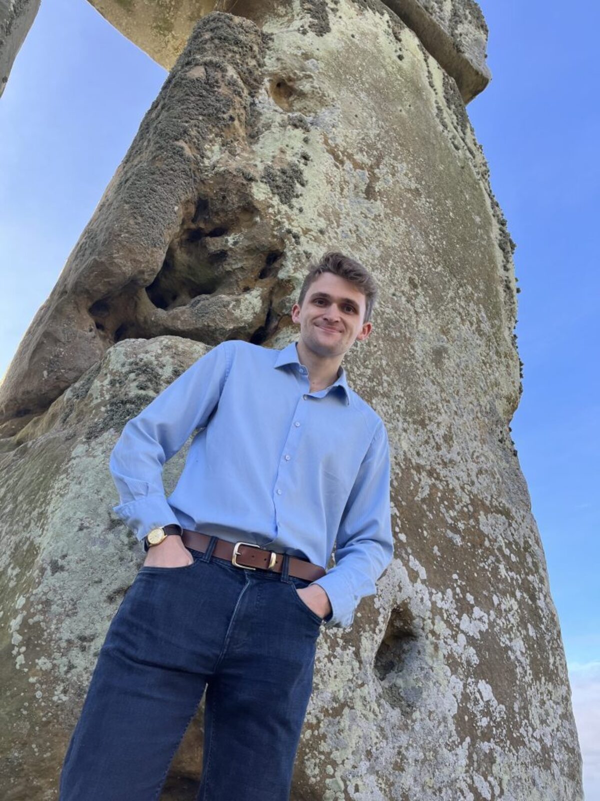  Dr. Anthony Clarke at Stonehenge. (Curtin University via SWNS) 