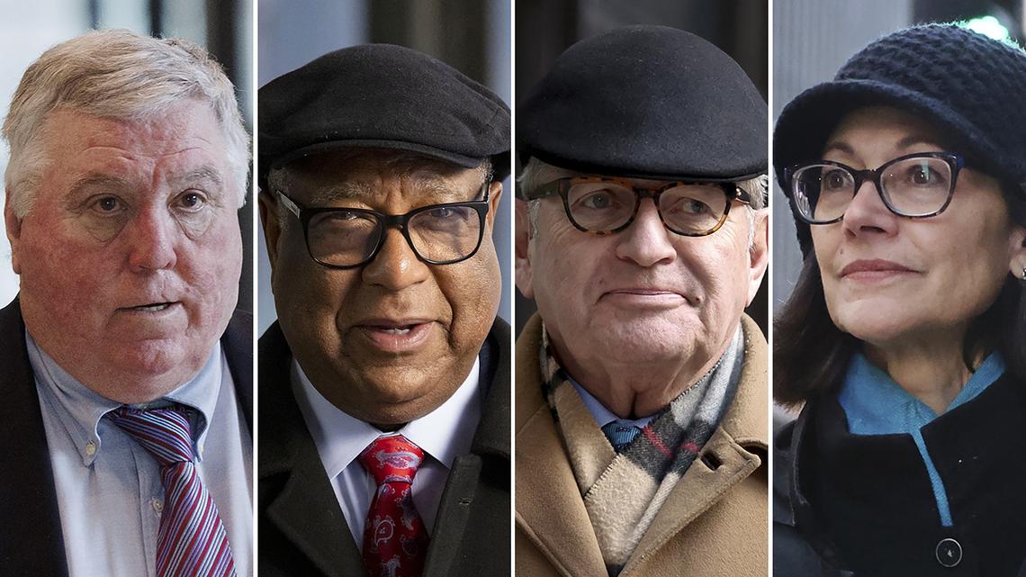 The four defendants who were charged in the ComEd bribery scheme are, from left, consultant Jay Doherty, lobbyist and former ComEd executive John Hooker, retired lobbyist Michael McClain and former ComEd CEO Anne Pramaggiore. (Chicago Tribune photos/TNS)