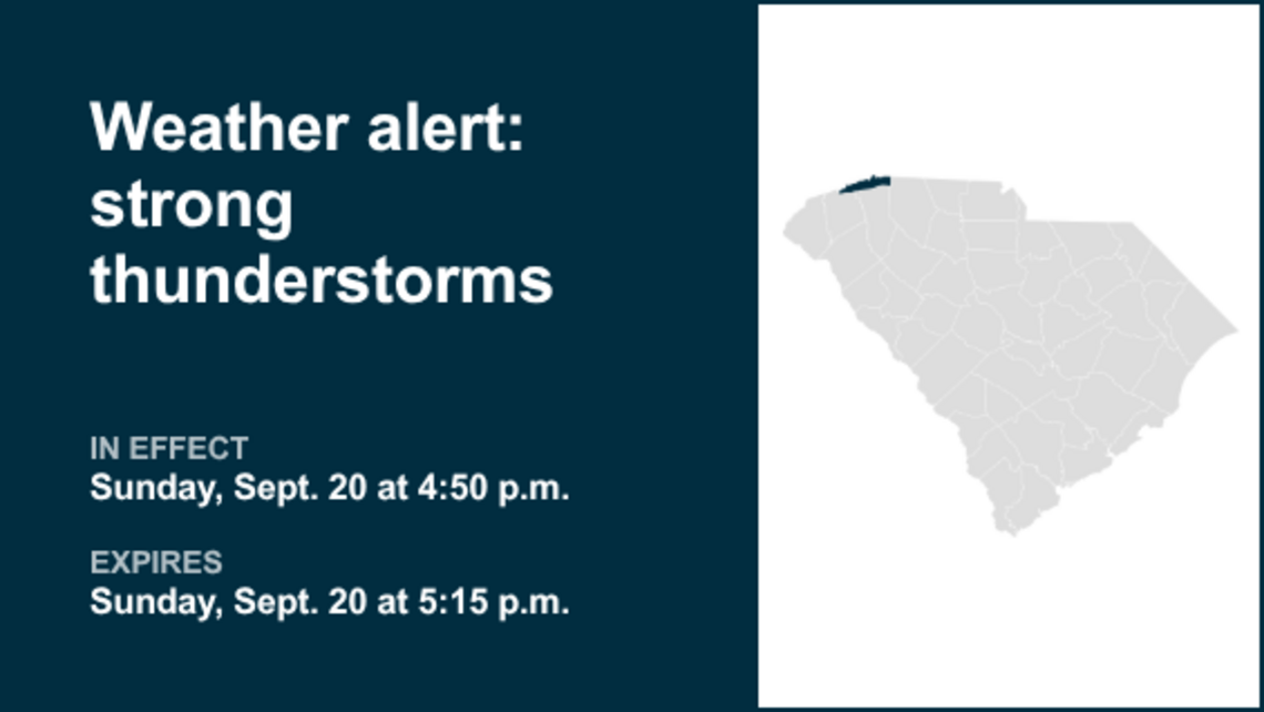 UPDATE: Look for pea-sized hail with thunderstorms in Greenville County Sunday 