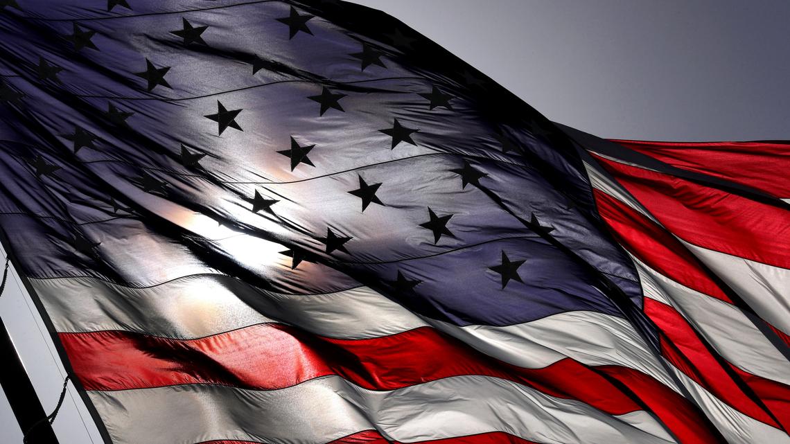 An American flag waves above Orlando in 2020 in this file photo. (Joe Burbank/Orlando Sentinel)