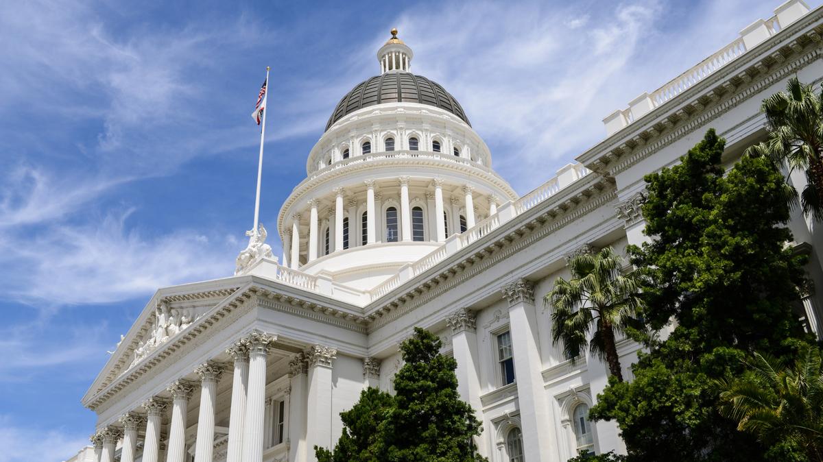 A view of the Capitol Building in Sacramento, California.