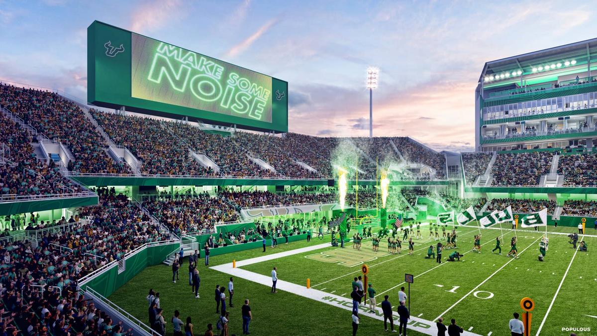  A rendering of the new on-campus USF football stadium. USF athletics