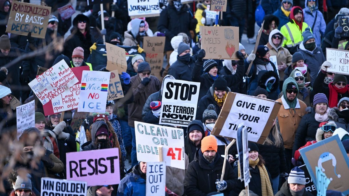 Tens of thousands of people march through downtown Minneapolis on Jan. 30 as they protest the federal government's immigration enforcement surge. On Tuesday, federal prosecutors announced charges against 15 people it said “conspired to impede or injure federal officers” as part of direct action during the surge. File Photo by Craig Lassig/UPI 