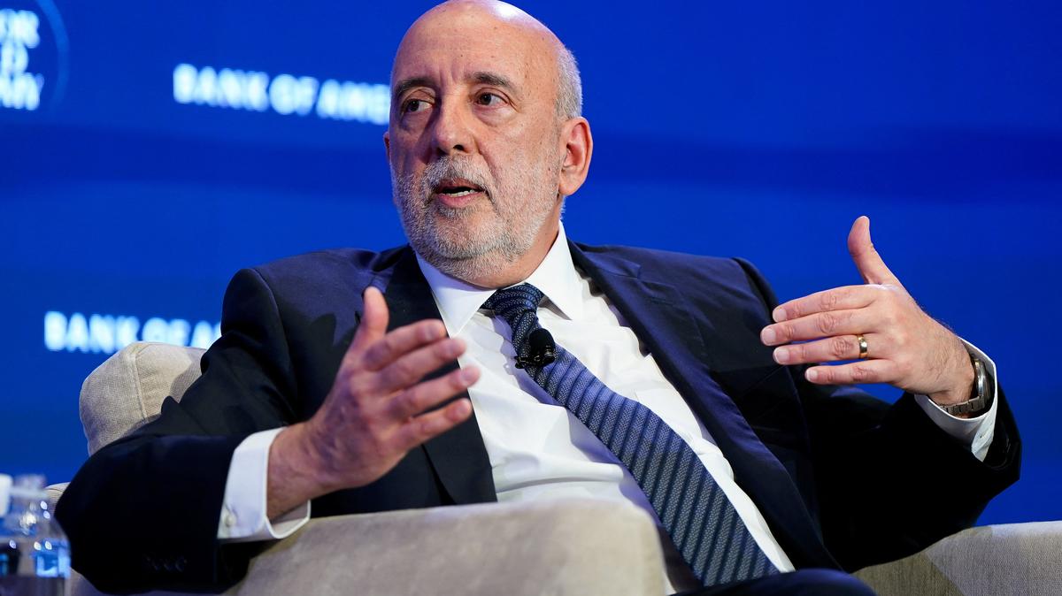 Central Bank of Ireland Governor Gabriel Makhlouf participates in a session titled "The Future of Global Finance" during the Semafor World Economy conference in Washington, D.C., U.S., April 14, 2026. REUTERS/Elizabeth Frantz