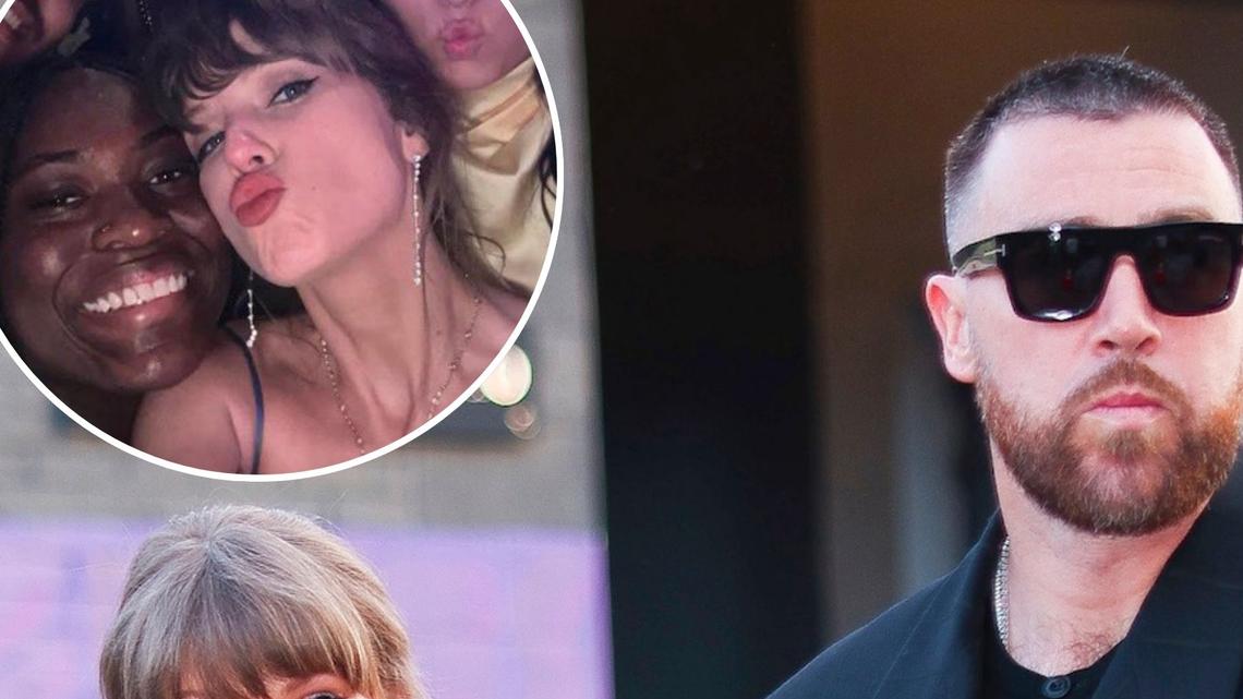 Taylor Swift Snaps Selfies as Travis Kelce's Date at George Karlaftis' Wedding 