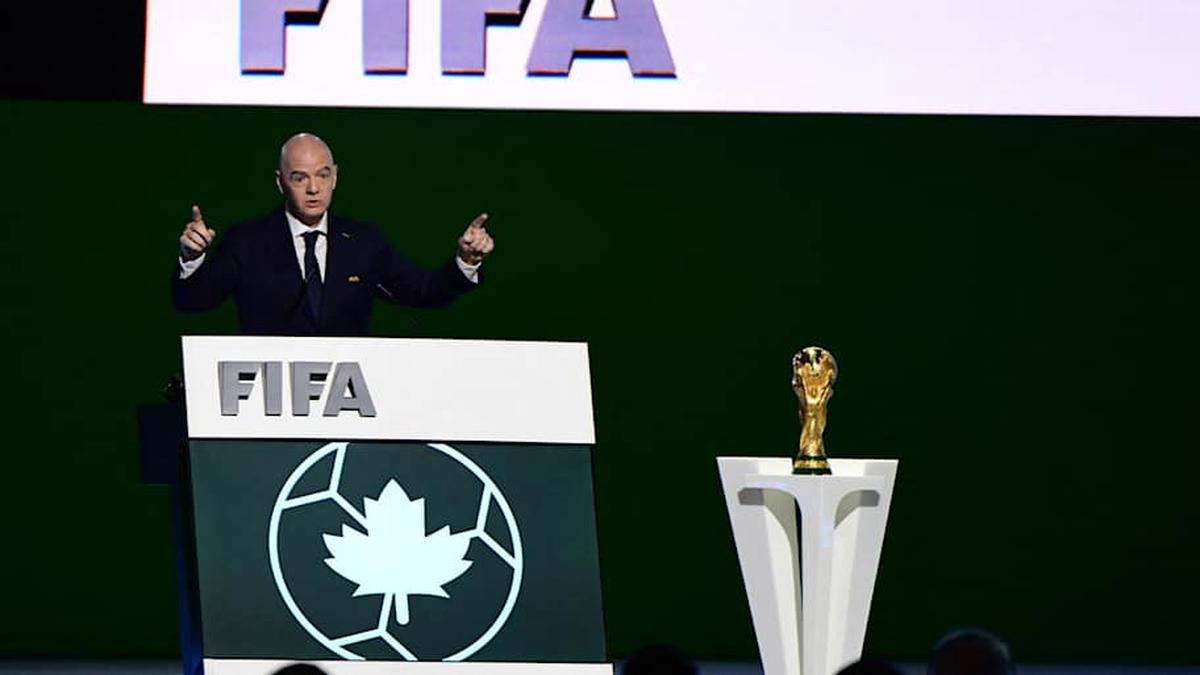  Gianni Infantino assured the FIFA Congress that Iran would play in the 2026 World Cup. | Verity Griffin/FIFA/Getty Images 