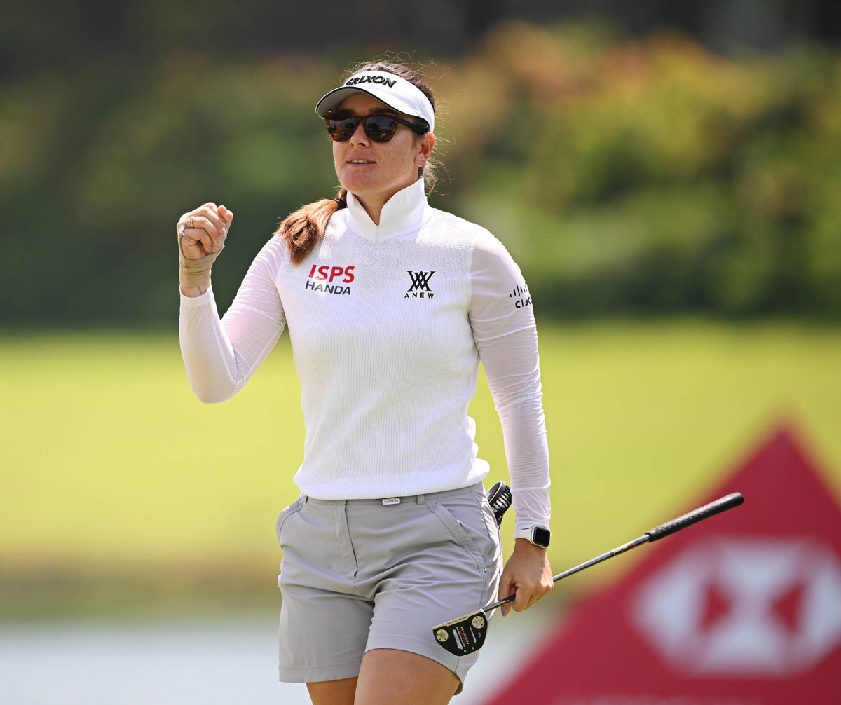  Hannah Green of Australia reacts on the fifth green during Day Three of the HSBC Women's World Championship at Sentosa Golf Club on February 28, 2026 in Singapore. Ross Kinnaird/Getty Images