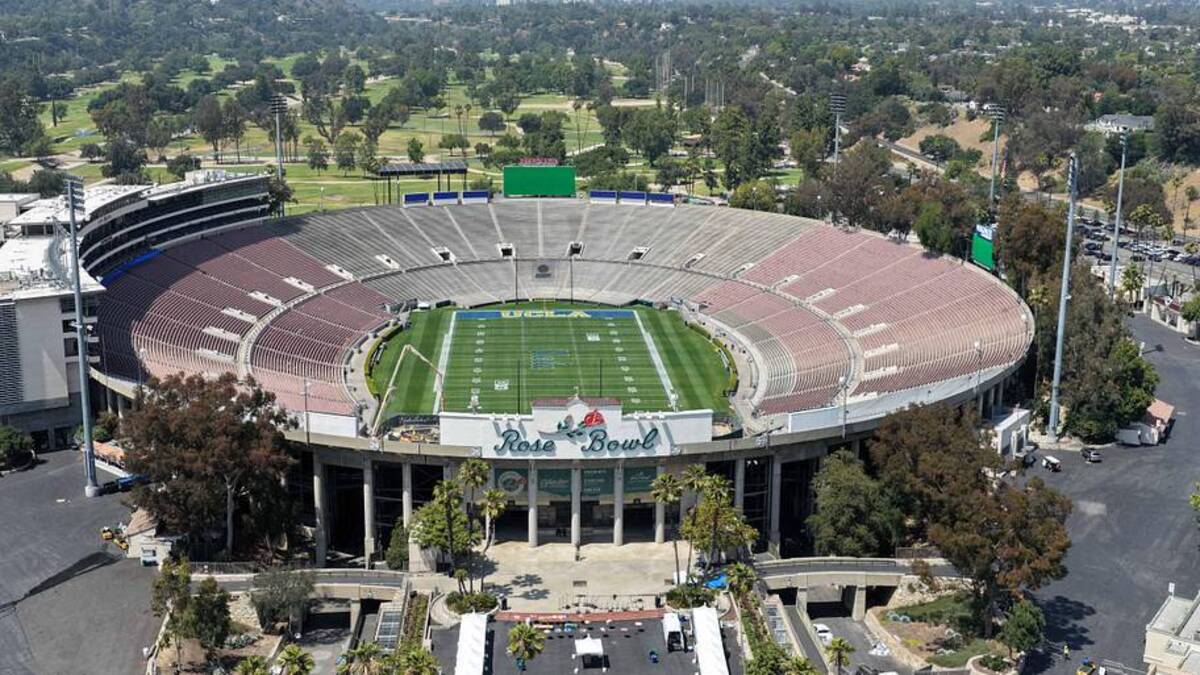  May 2, 2026; Pasadena, CA, USA; A general overall aerali view of the Rose Bowl. Mandatory Credit: Kirby Lee-Imagn Images | Kirby Lee-Imagn Images 